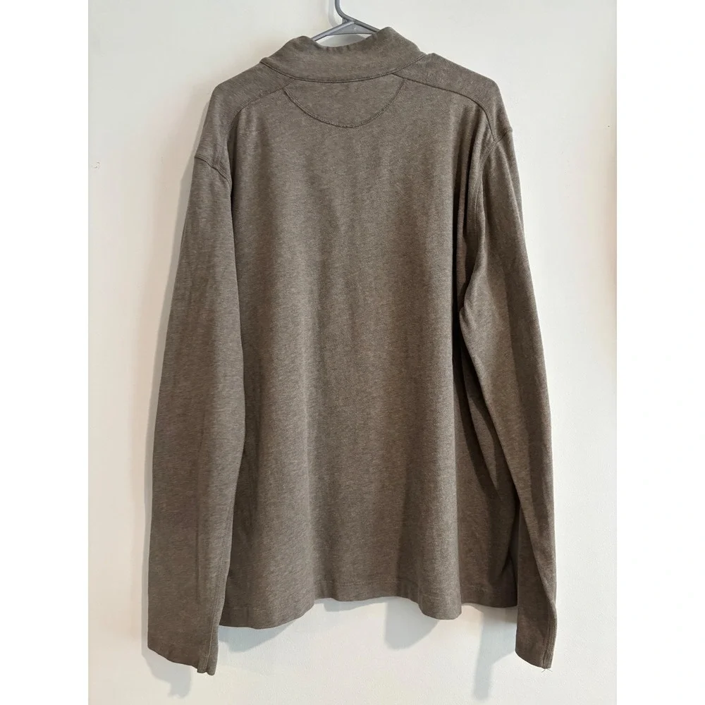 J.Crew Sueded Jersey Quarter-Zip Pullover Mens XL Brown Soft Brushed Cotton